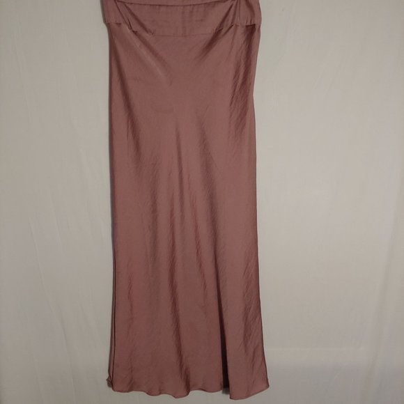 Free People Silky Flowy Boho Runway Trendy Y2K Festival Blush Maxi Skirt 12 - Picture 11 of 16